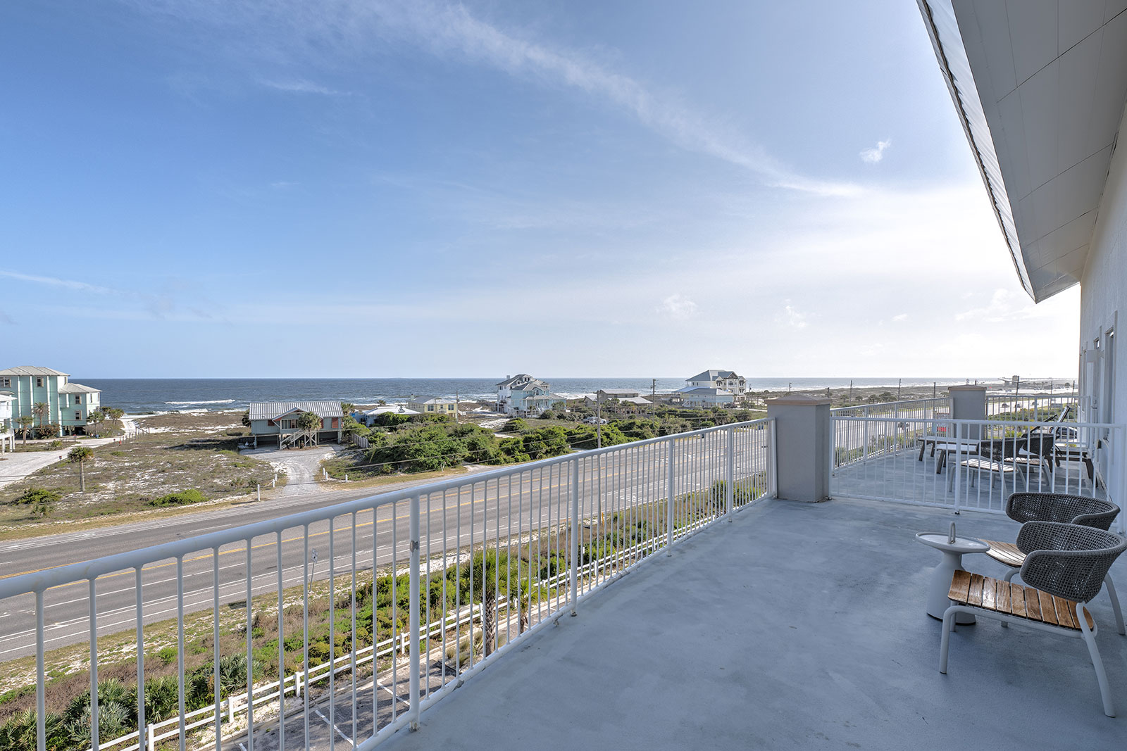 Balcony view of the beach