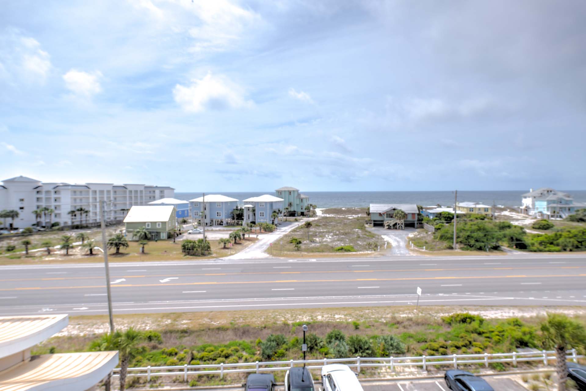 View of the beachside from the guest room window
