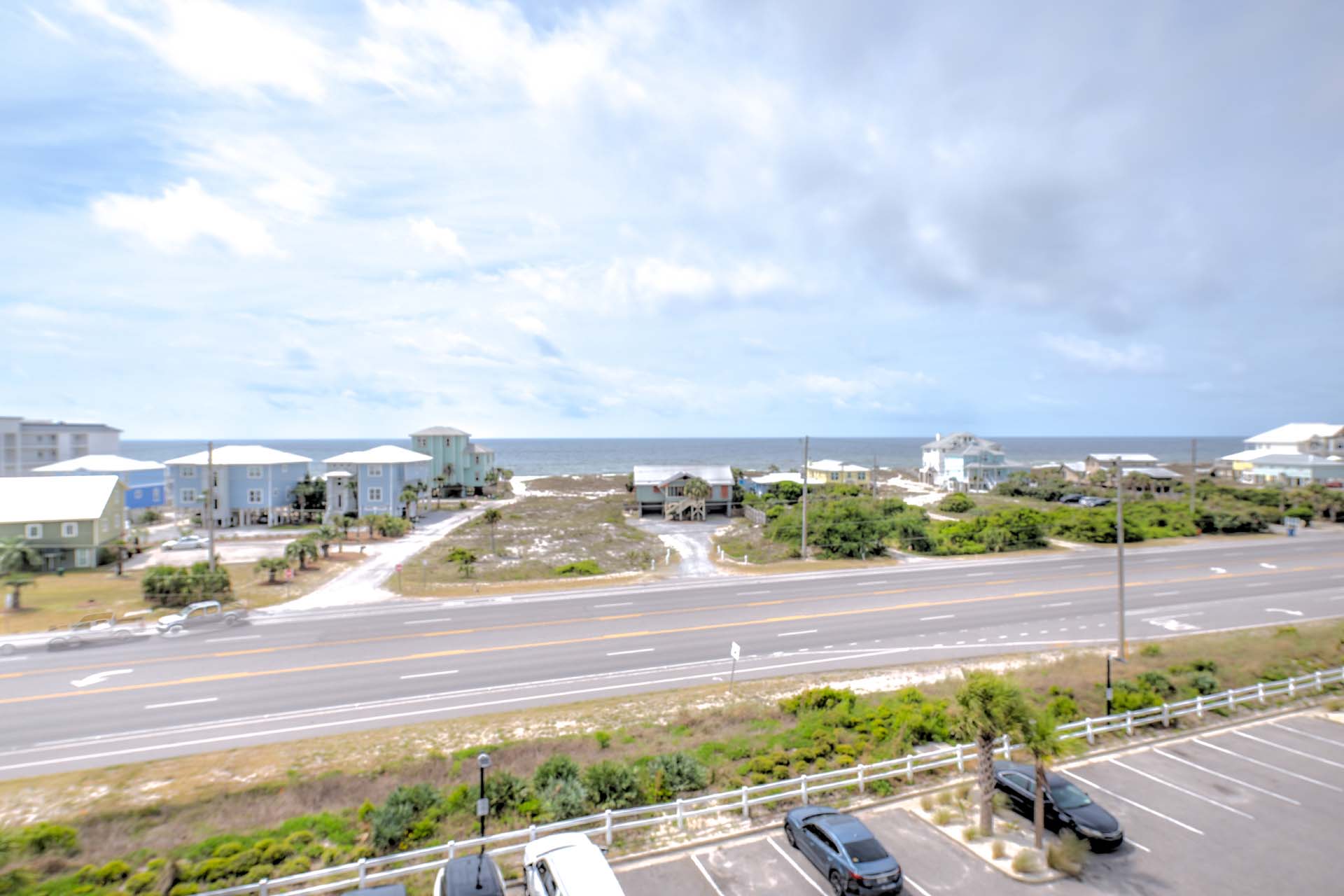 View of the beachside from the guest room window